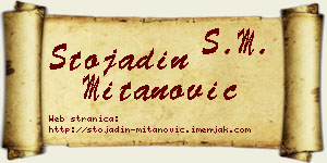 Stojadin Mitanović vizit kartica